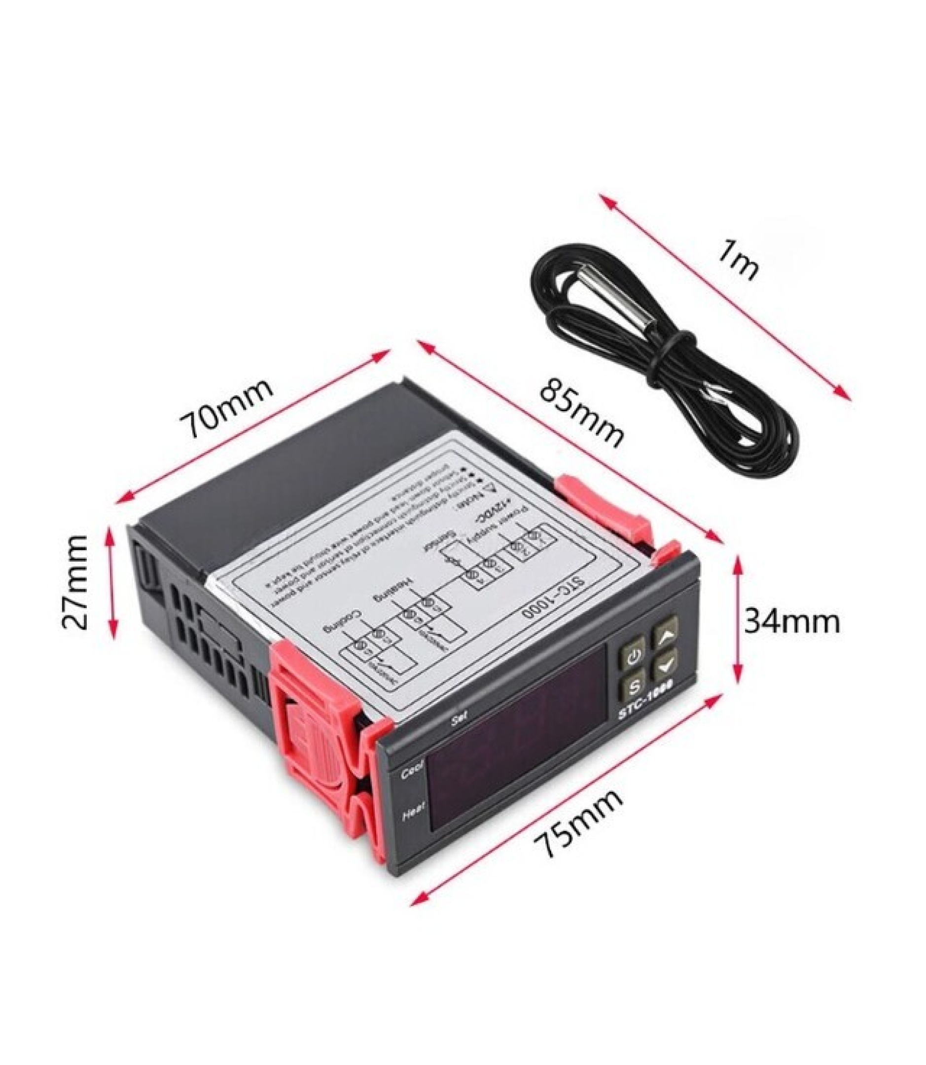 STC-1000 12V Digital Temperature Controller with Probe -50 to 99ᵒC