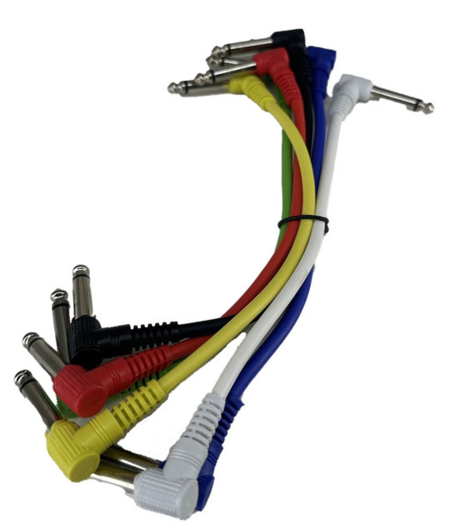 6 wires 6.35mm 1/4" Right Angled Plug Mono Patch Cable 20cm