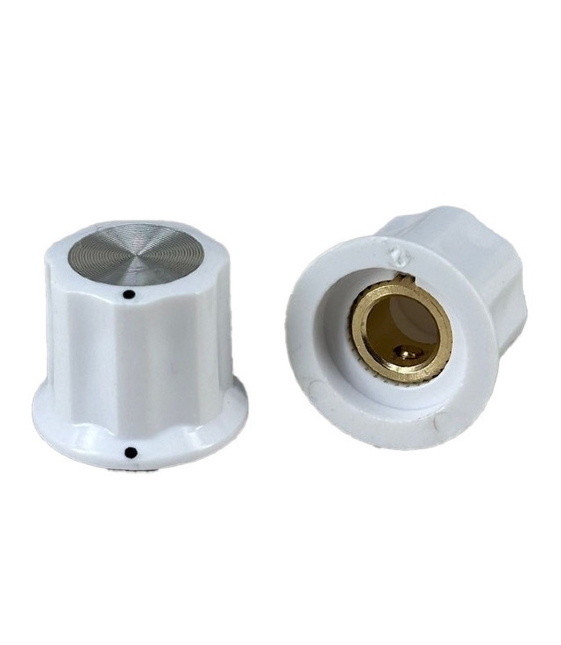 White Moog Knob 19x16mm Shaft 6.4mm