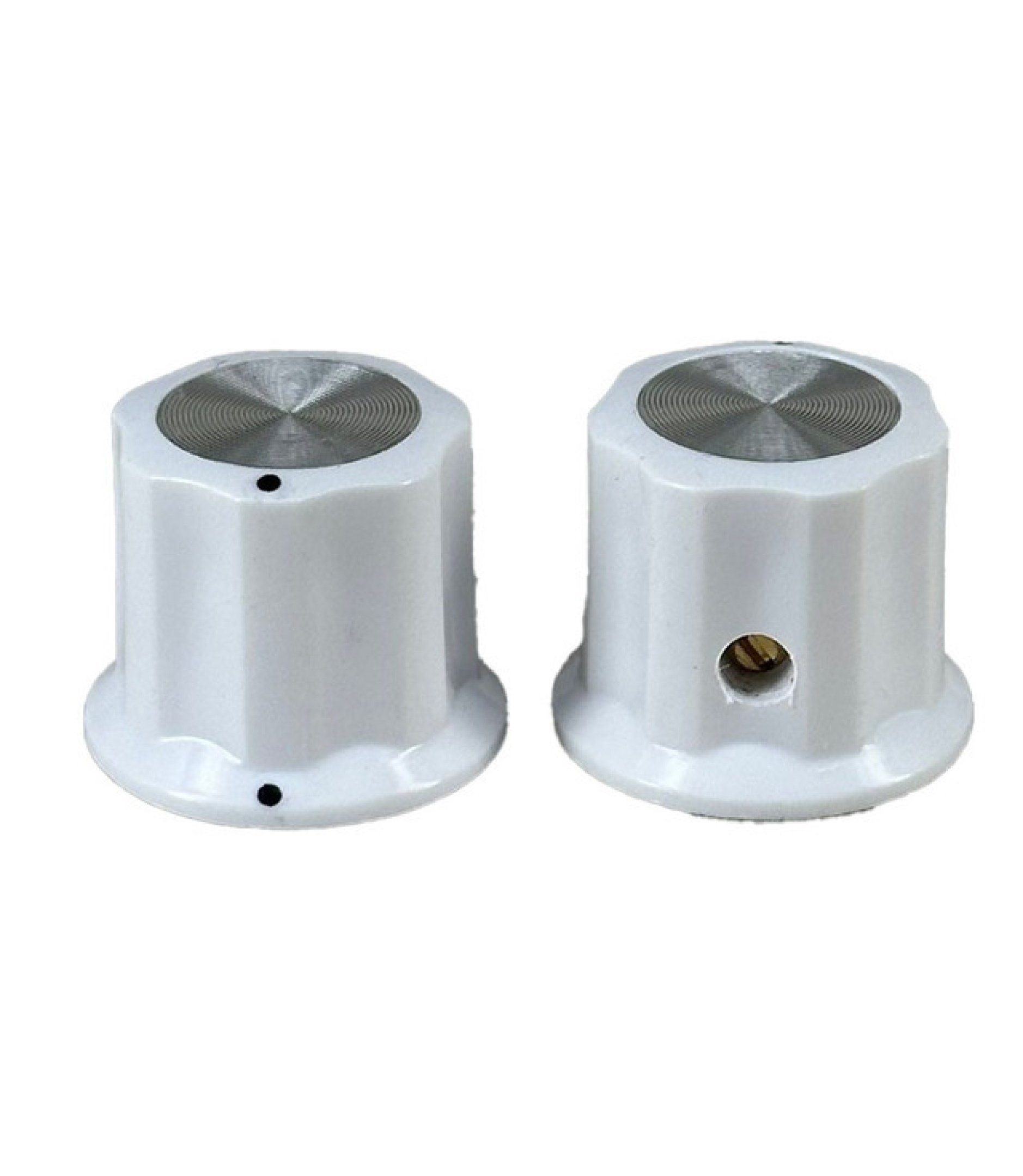 White Moog Knob 19x16mm Shaft 6.4mm