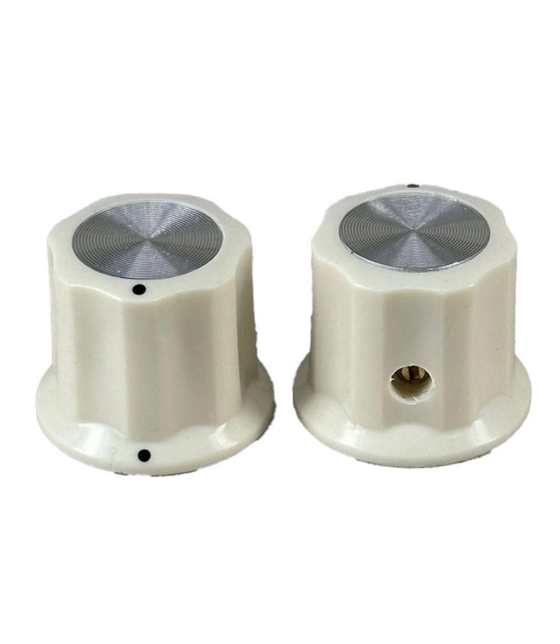 Cream Moog Knob 19x16mm Shaft 6.4mm