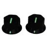 MXR Style Fluted Black Knob 25x15mm Shaft 6.4mm with Shiny line
