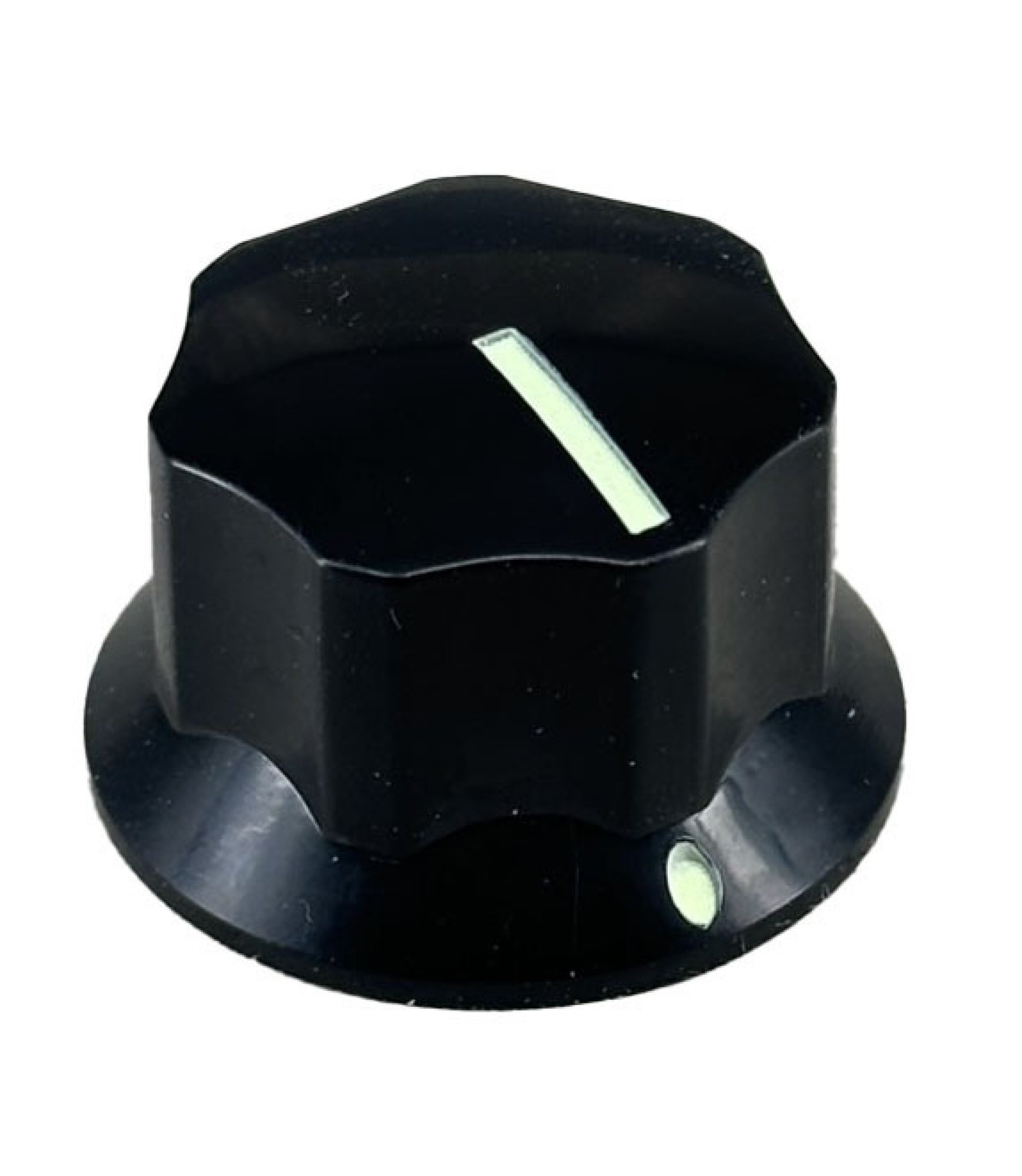 MXR Style Fluted Black Knob 25x15mm Shaft 6.4mm with Shiny line