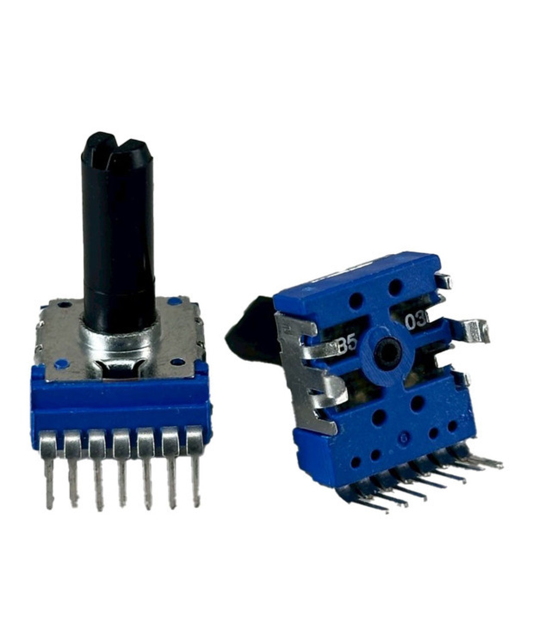 100Electronics 50K OHM Linear Taper Potentiometer D Shaft PCB 14mm Dual gang Center detent
