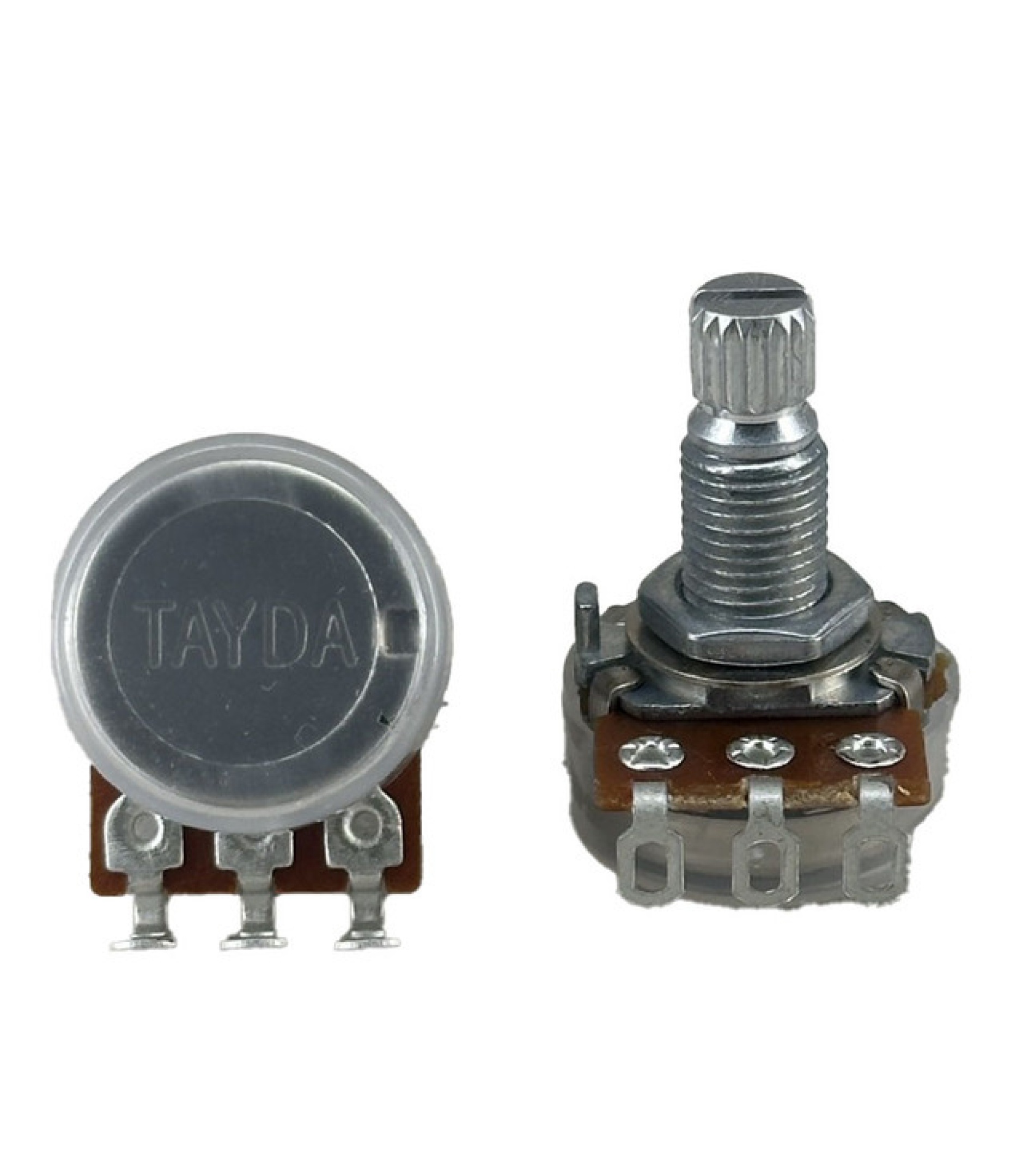 A-7941-3.jpg 50K OHM Logarithmic Taper Potentiometer Spline Shaft Solder Lugs with Center Detent