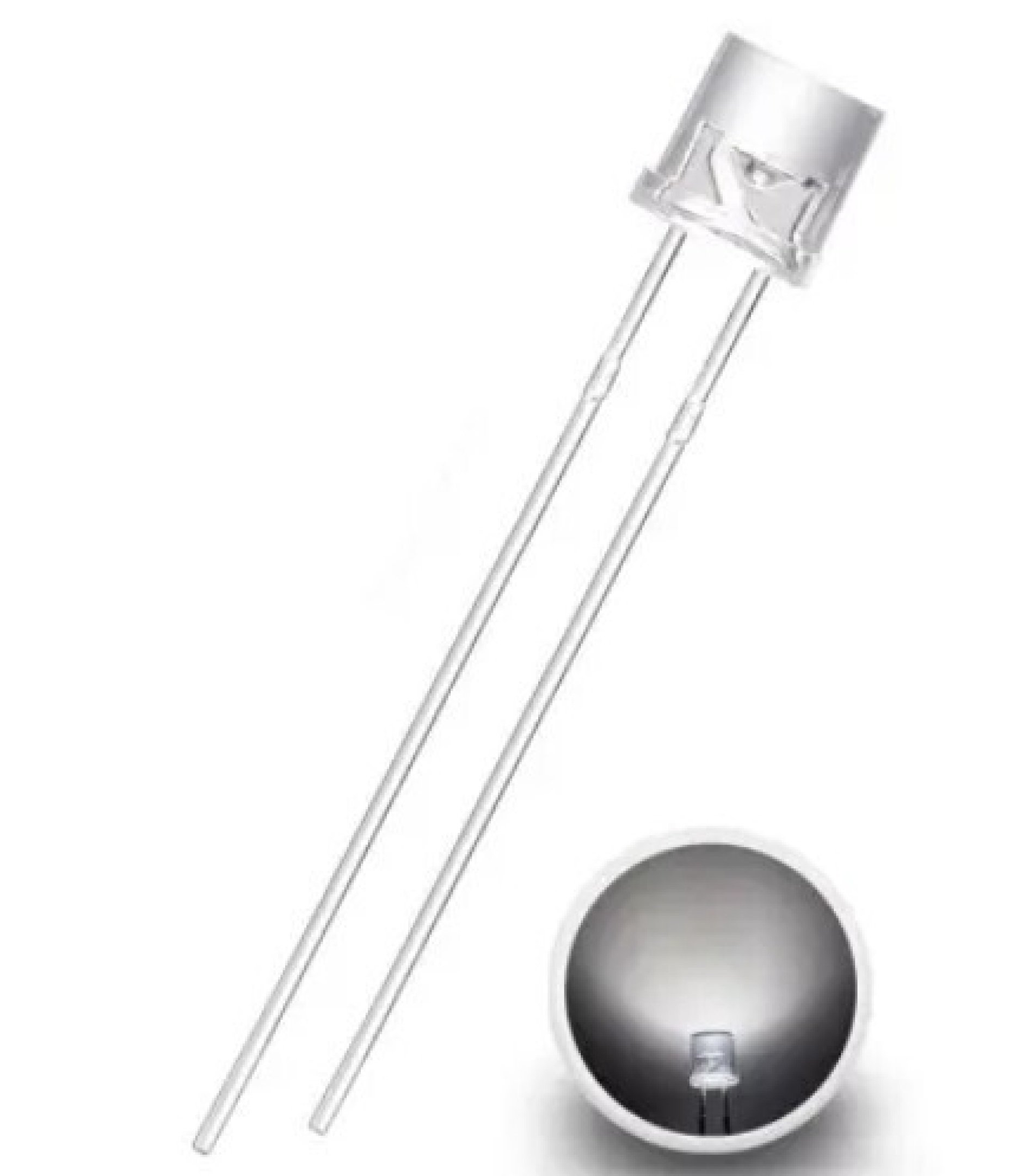 FLAT TOP White LED 5mm Water Clear Lens