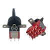 Mini Rocker Switch ON-ON-ON 4PDT Black Lever PCB Pin