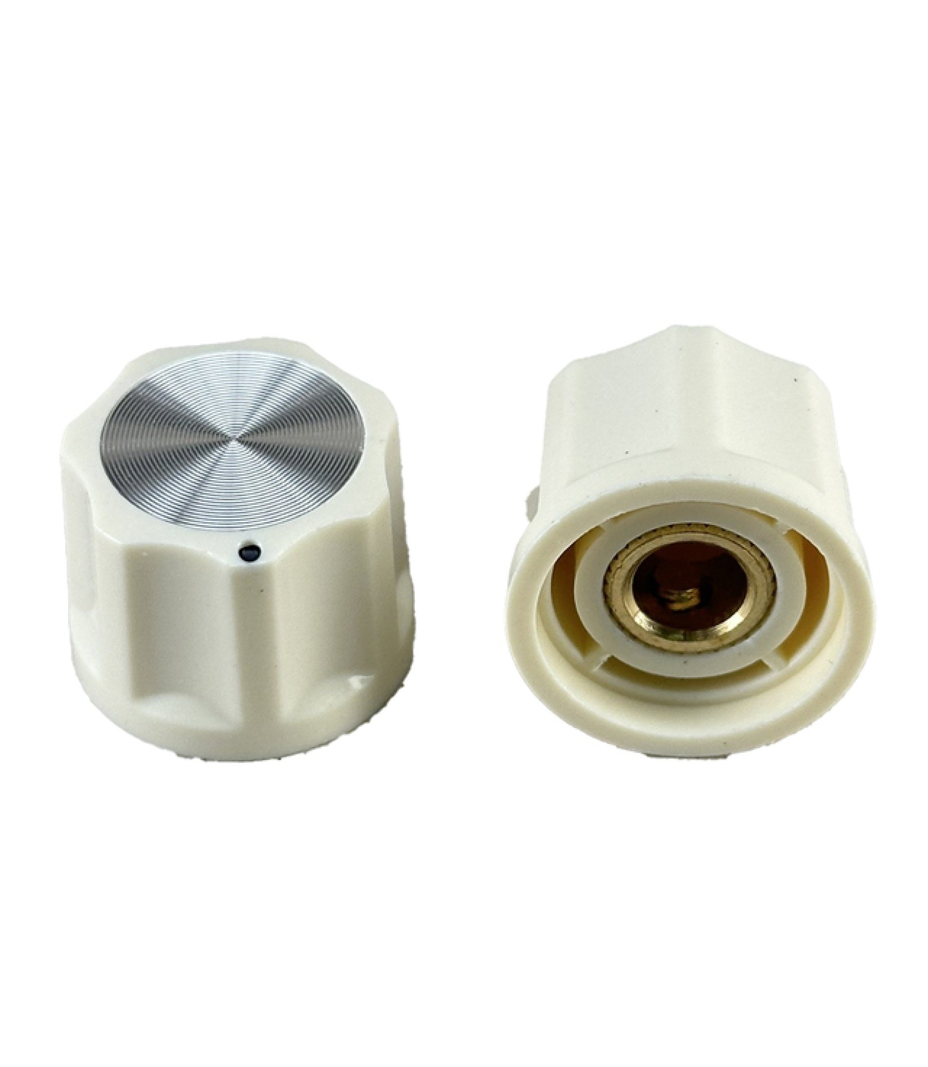 A-8009.jpg Cream Moog Knob 16x21mm Shaft 6.4mm