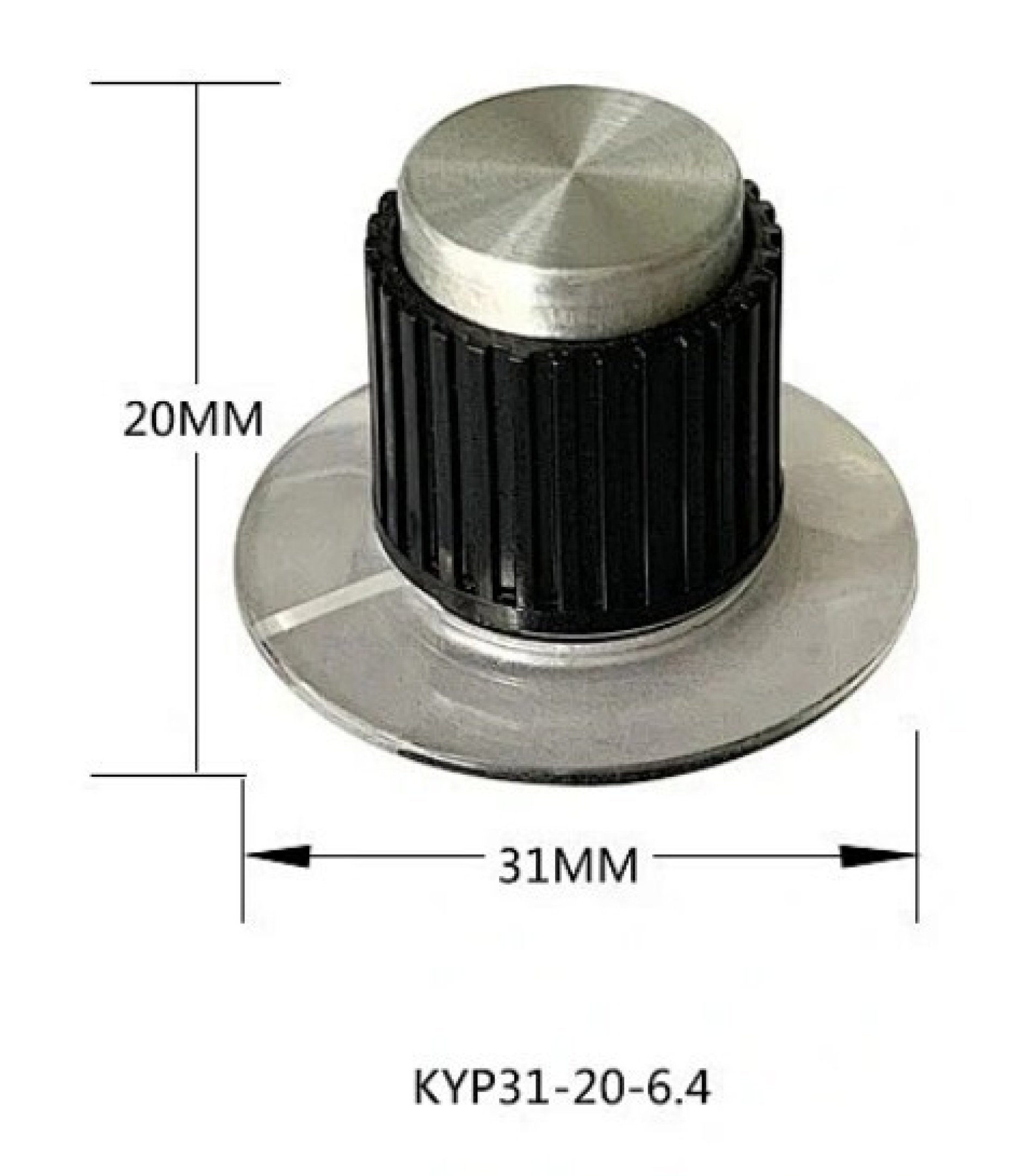 knob 31x20mm Shaft 6.4mm