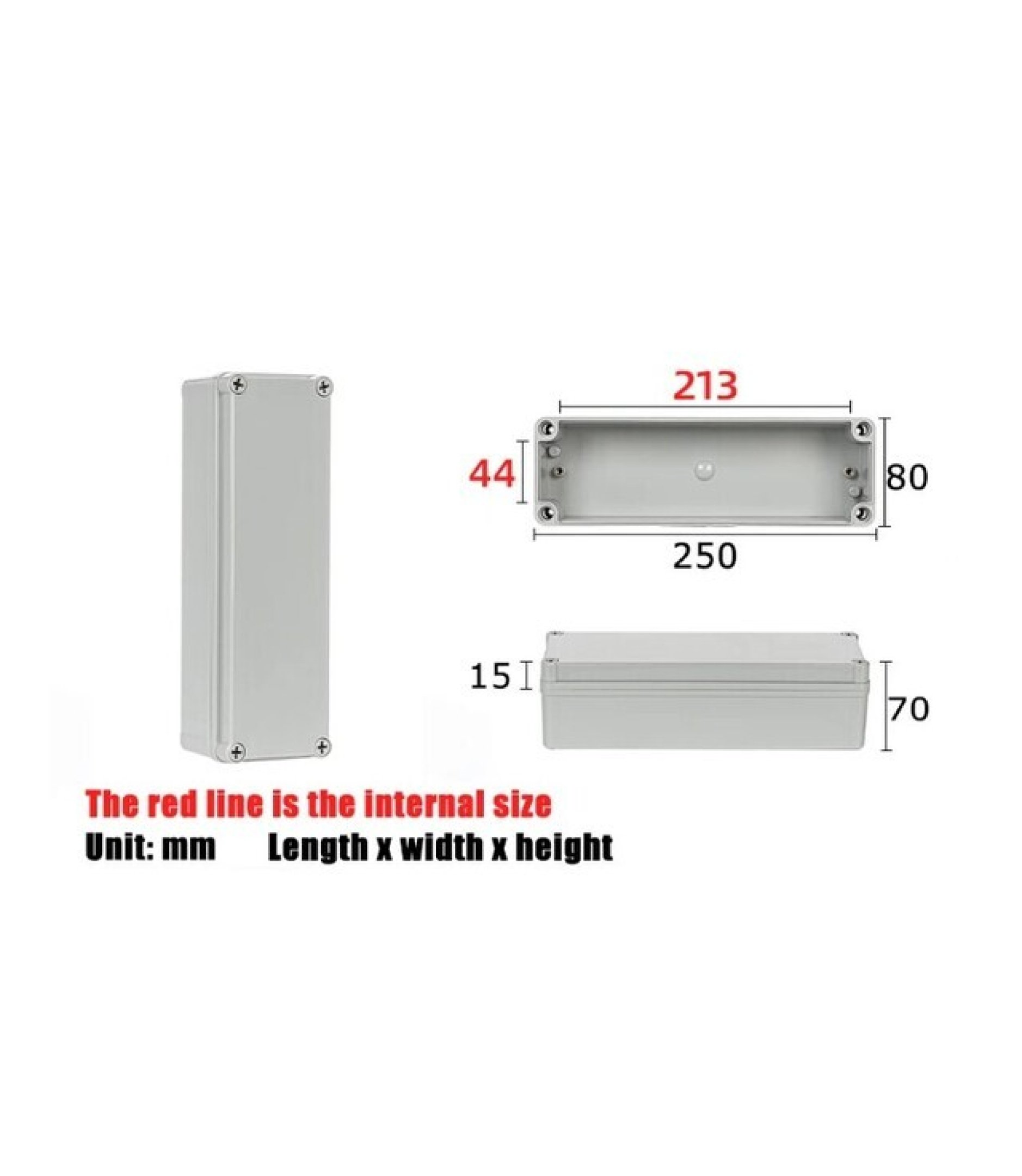 Plastic Project Box 250x80x70mm