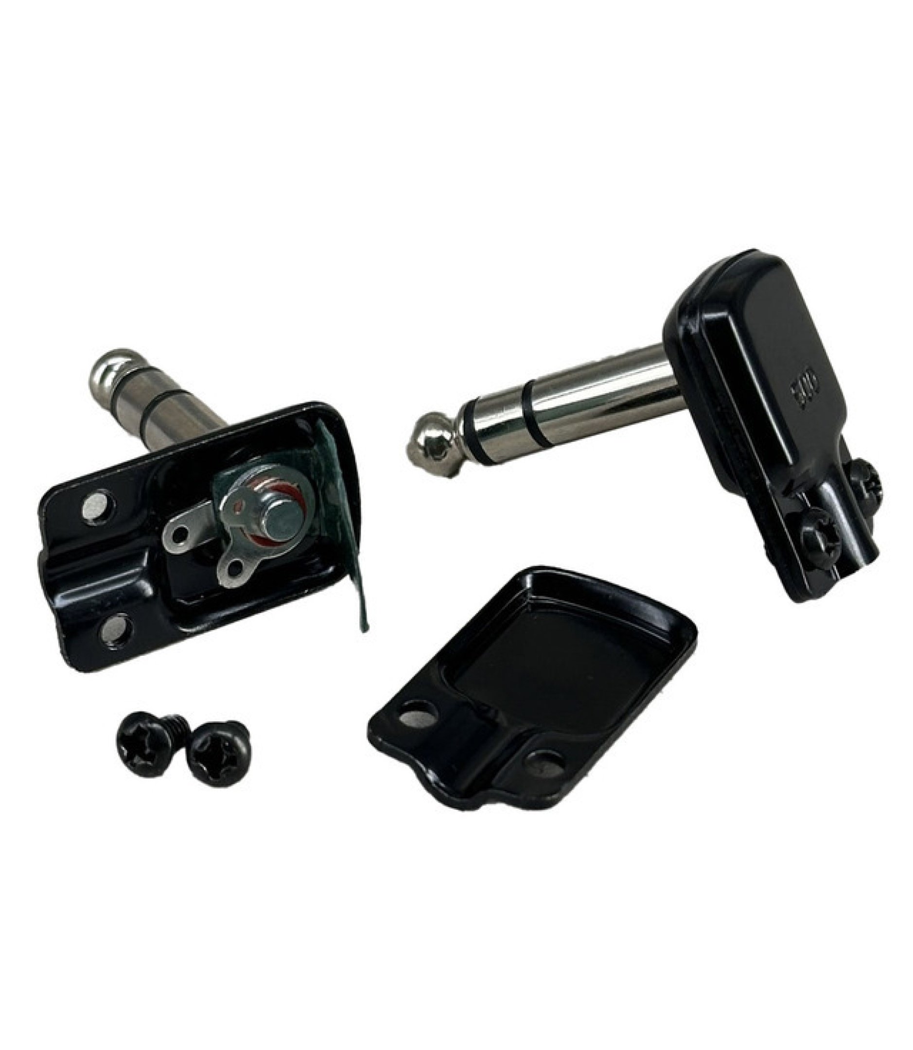 6.35mm 1/4" Stereo Right Angle Square Plug Black Housing Color