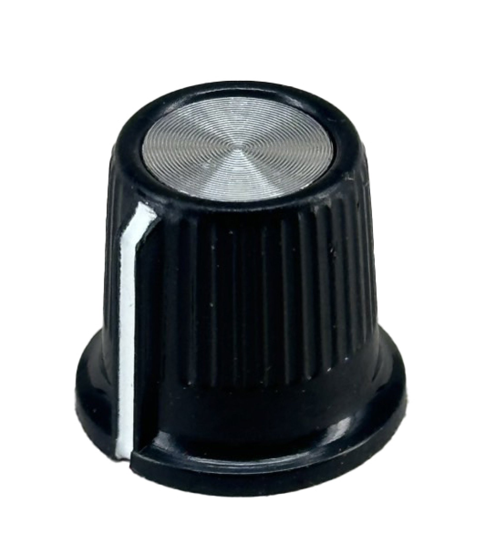 Black body Silver Top Knob 16x15MM Shaft 6.4mm