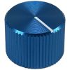 Knurled Aluminum Blue Knob Shaft 6.35mm