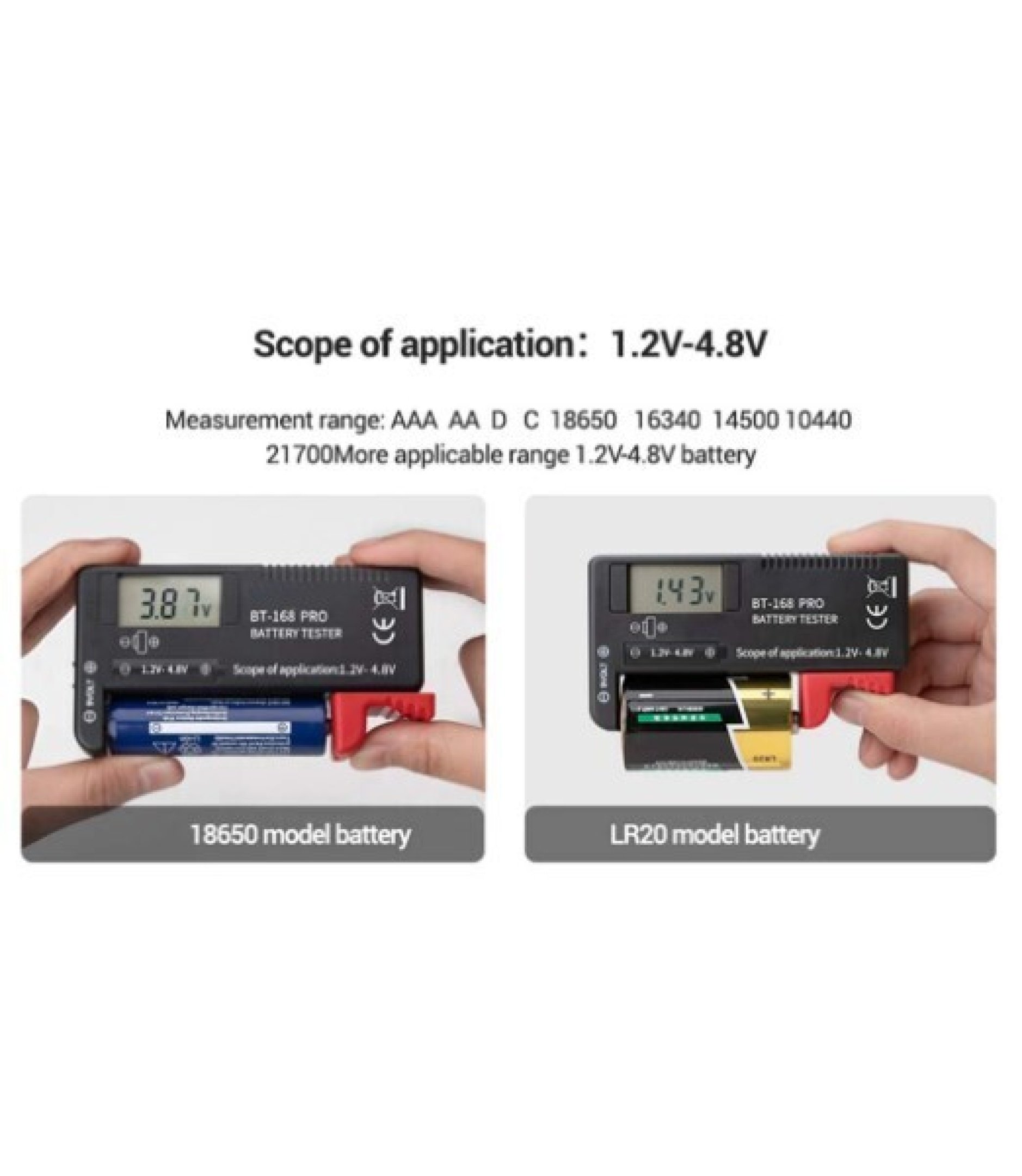 BT-168 PRO Battery Capacity Tester 1.2V to 4.8V