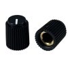Ripple knob Black 14x17mm Shaft Hole 6.35mm