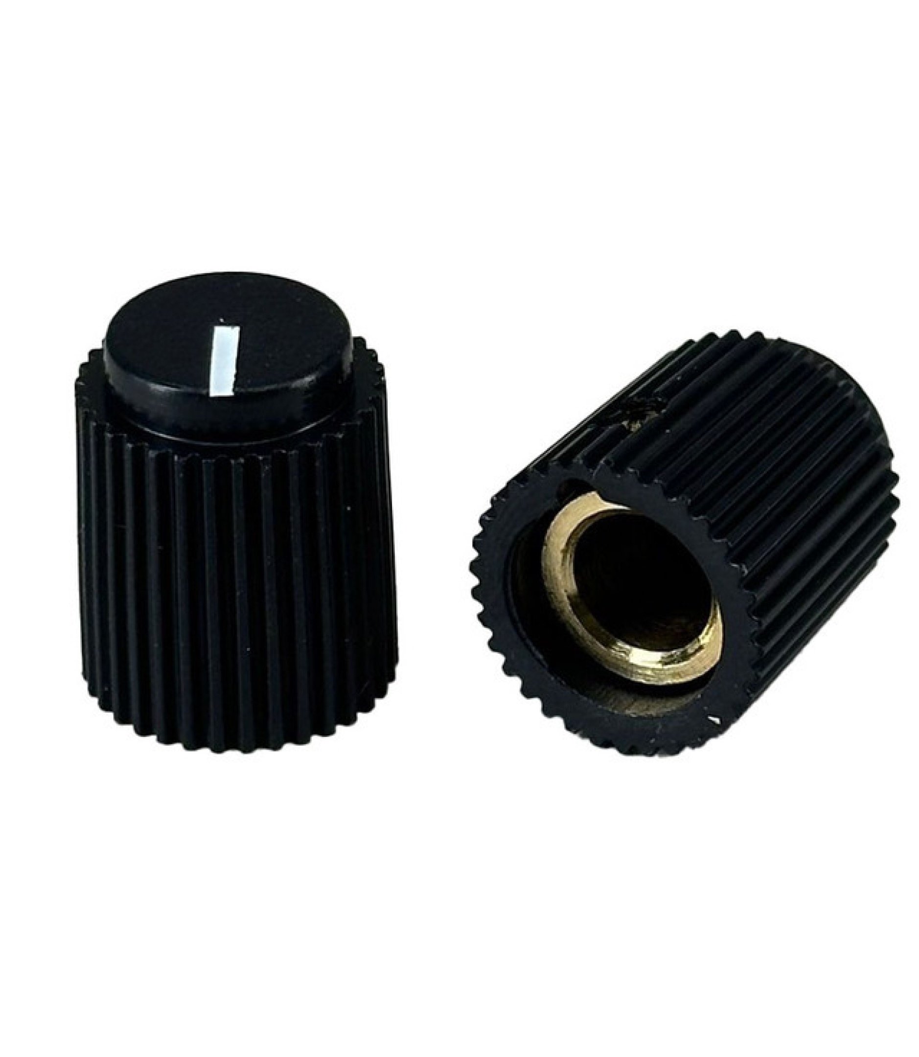 Ripple knob Black 14x17mm Shaft Hole 6.35mm