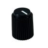 Ripple knob Black 14x17mm Shaft Hole 6.35mm