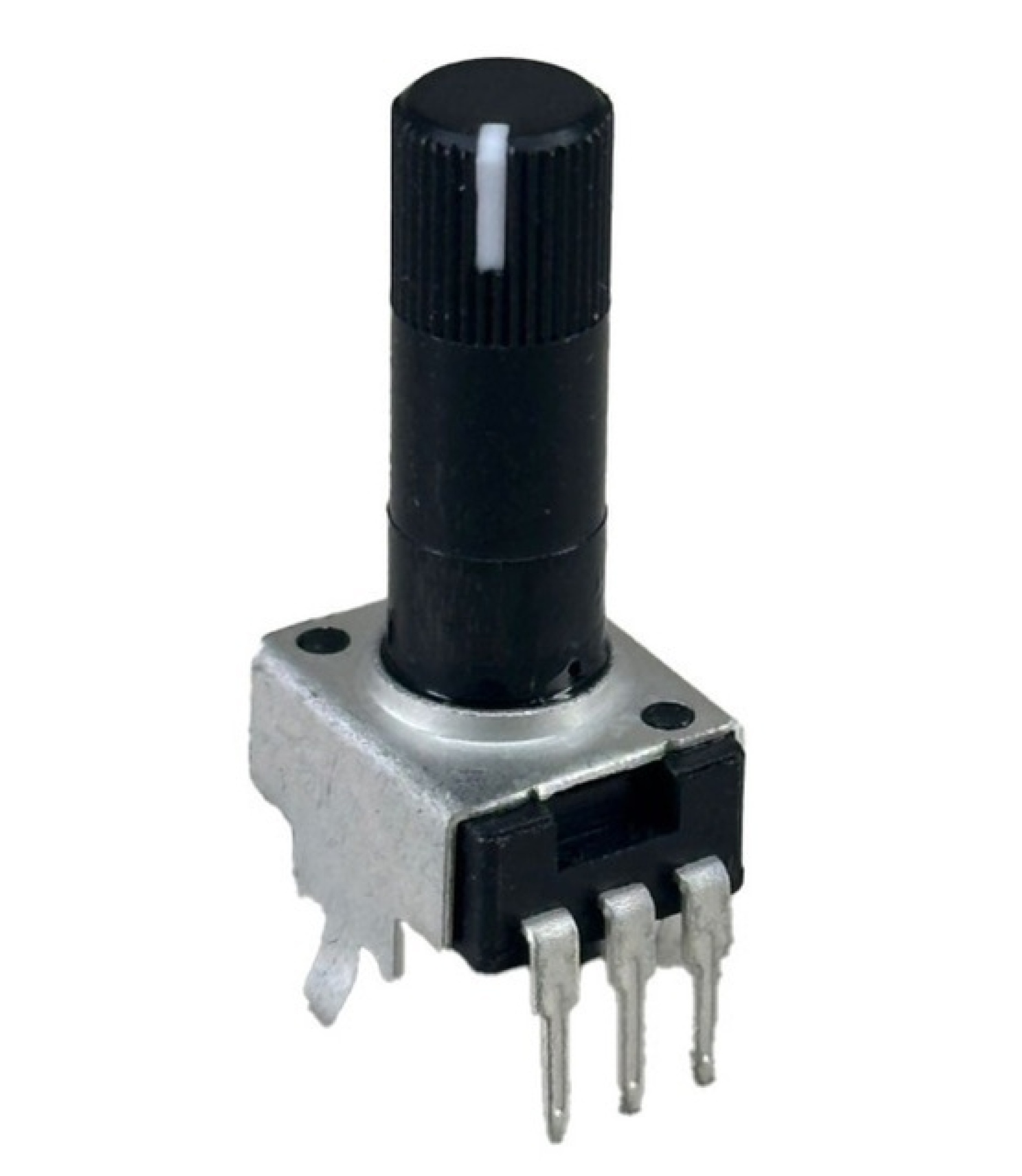 Black_8_2.jpg 100Electronics 100K OHM Linear Taper Potentiometer Spline Long Shaft PCB Mount