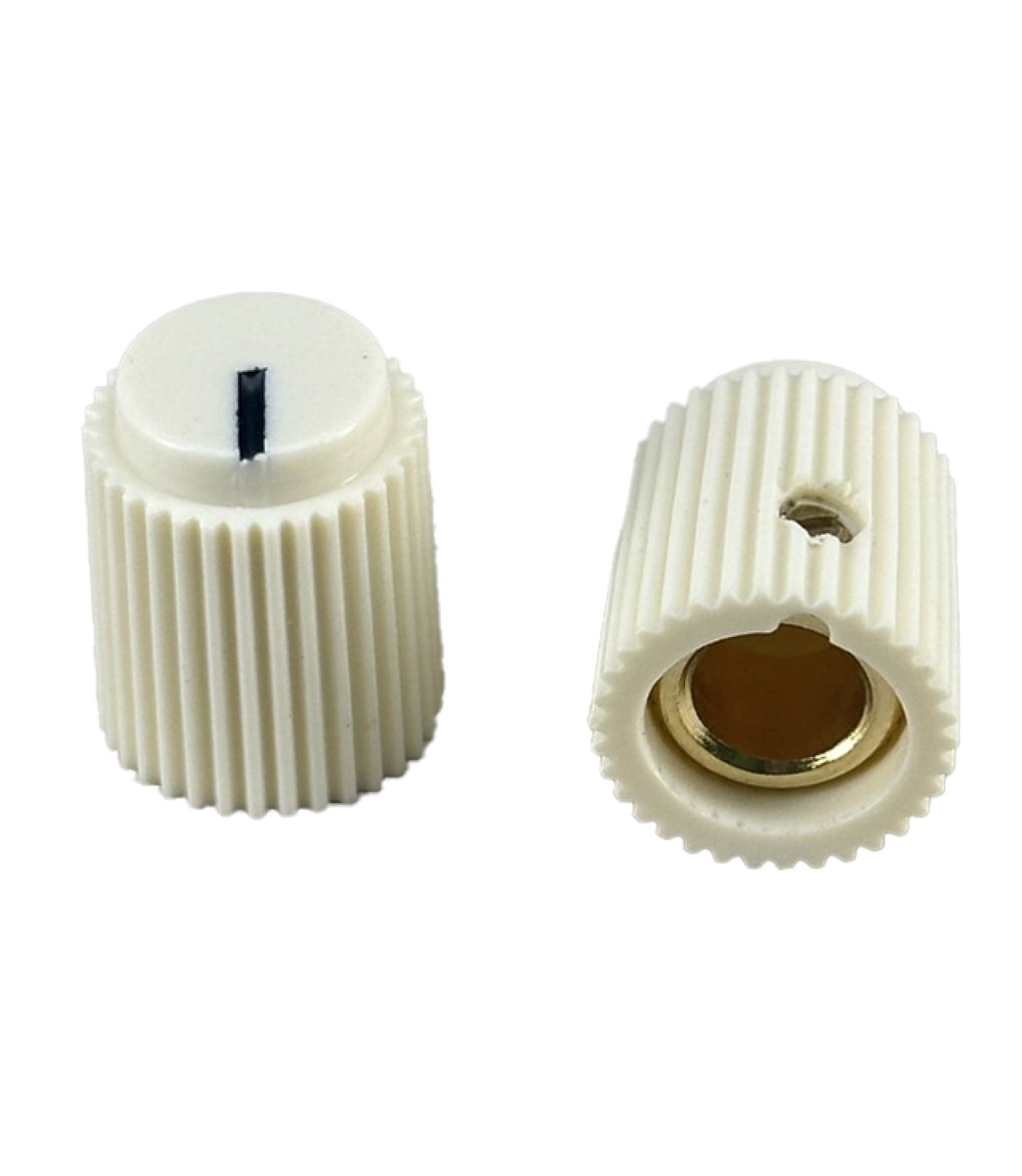 Ripple knob Cream 14x17mm Shaft Hole 6.35mm