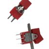 Mini Rocker Switch Momentary ON-(ON) DPDT Red Actuator PCB Pins