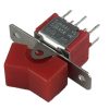 Mini Rocker Switch Momentary ON-(ON) DPDT Red Actuator PCB Pins