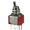 Mini Toggle Switch 1M Series DPDT On-On Short Lever PC THRU-HOLE