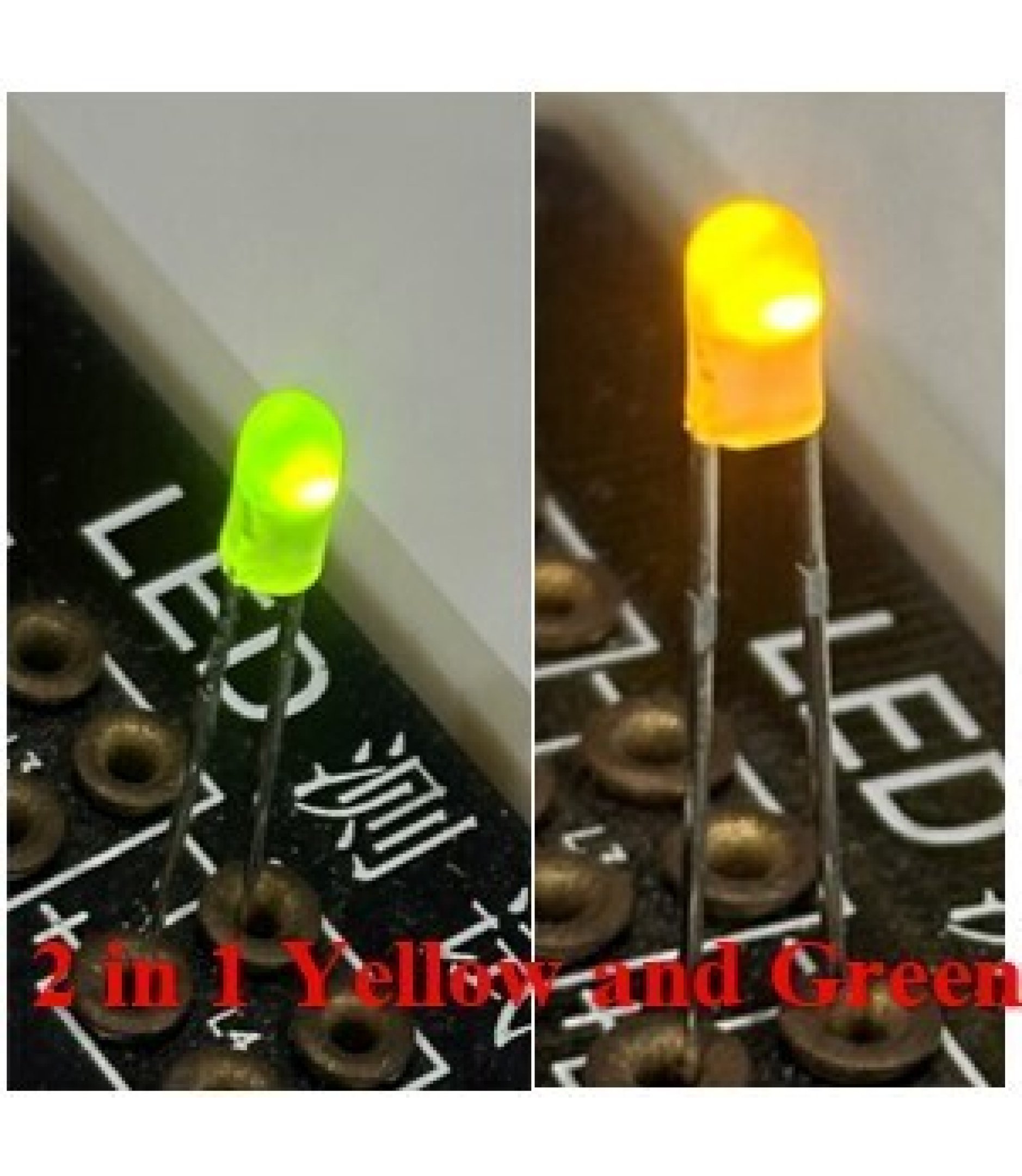 Bi-color Yellow/Green LED 3mm