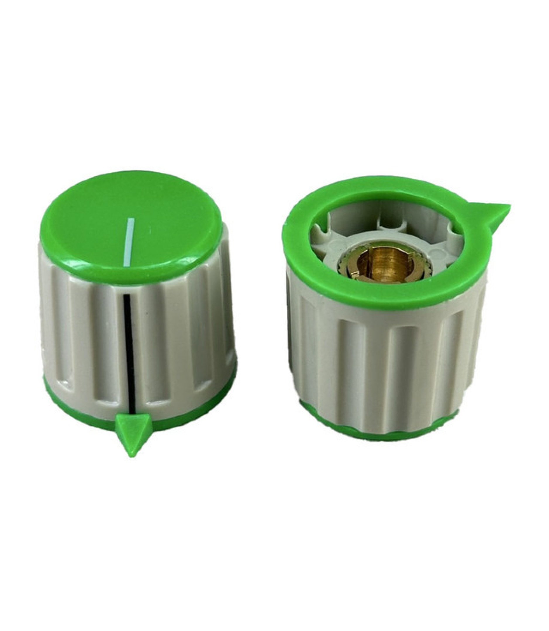 Amplifier Silver Knob Green top 25X20mm shaft hole 6mm