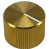Knurled Aluminum Yellow Knob Shaft Diameter6mm
