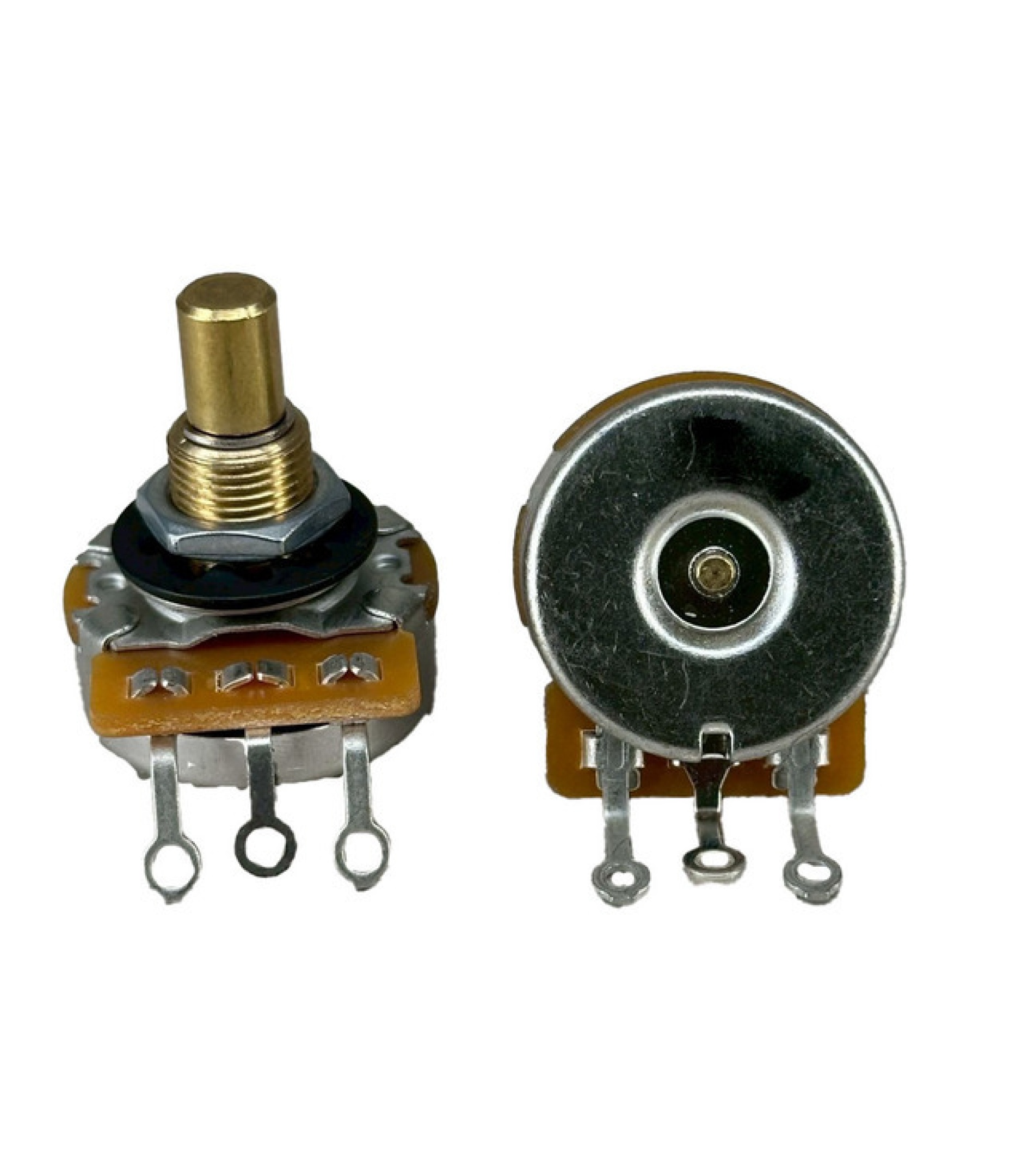 100Electronics 500K OHM LOGARITHMIC Taper Potentiometer Solder Lugs Round Shaft Dia: 6.35mm