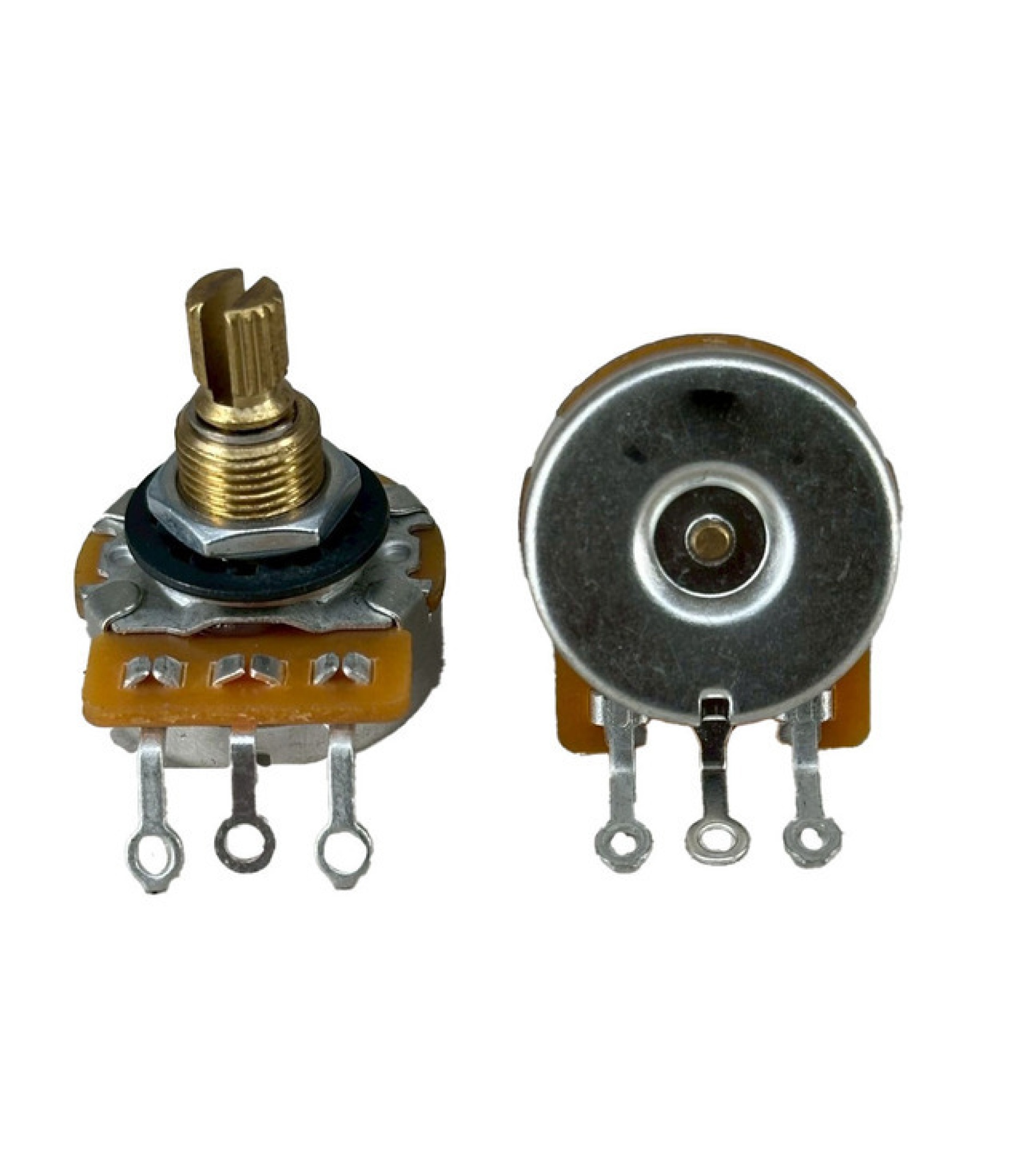100Electronics 250K OHM LOGARITHMIC Taper Potentiometer Solder Lugs Knurled Spline Shaft Dia: 6mm
