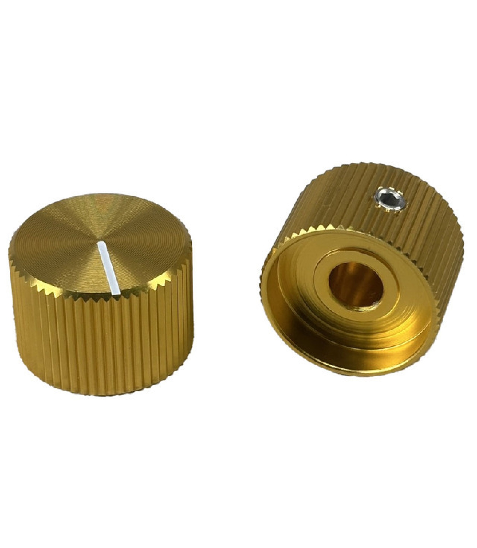 Knurled Aluminum Yellow Knob Shaft Diameter6mm