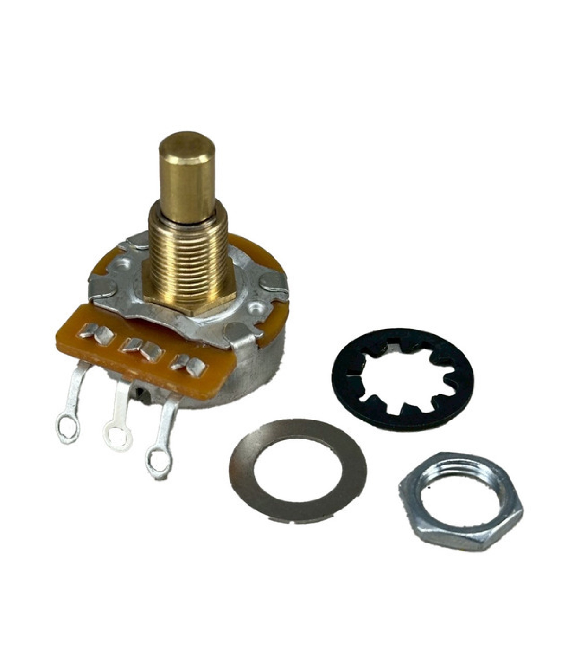100Electronics 500K OHM LOGARITHMIC Taper Potentiometer Solder Lugs Round Shaft Dia: 6.35mm