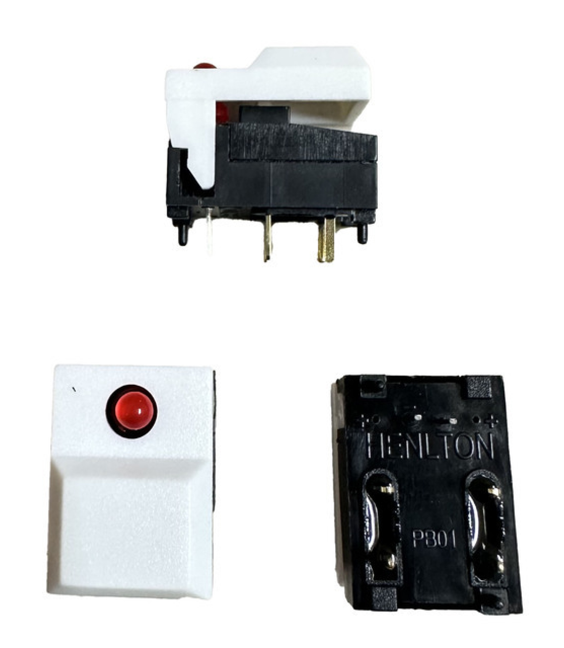 White Push Switch Momentary SPDT PCB PINS LED Mount