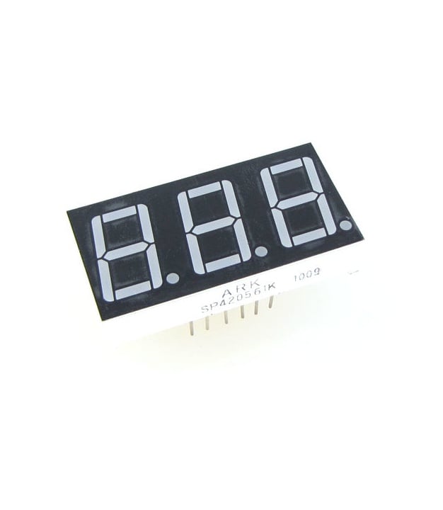 LED Display 7 Segment 3 Digit 0.28 inch Common Cathode Super White
