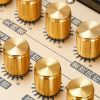 Knurled Aluminum Gold Knob 13x15mm Shaft Diameter 6x18T