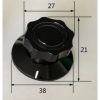 Black Knob 38x21mm Shaft 1/4 Zoll