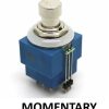 illuminated Push Button Foot Switch Momentary 3PDT Bi-Color Red/Blue LED