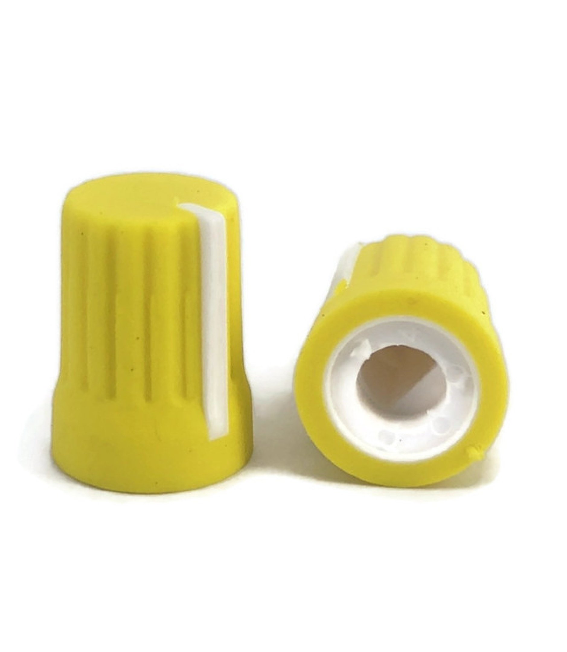 a-6032-1.jpg Yellow Rubber Knob 15x20mm D Shaft 6x4.5mm