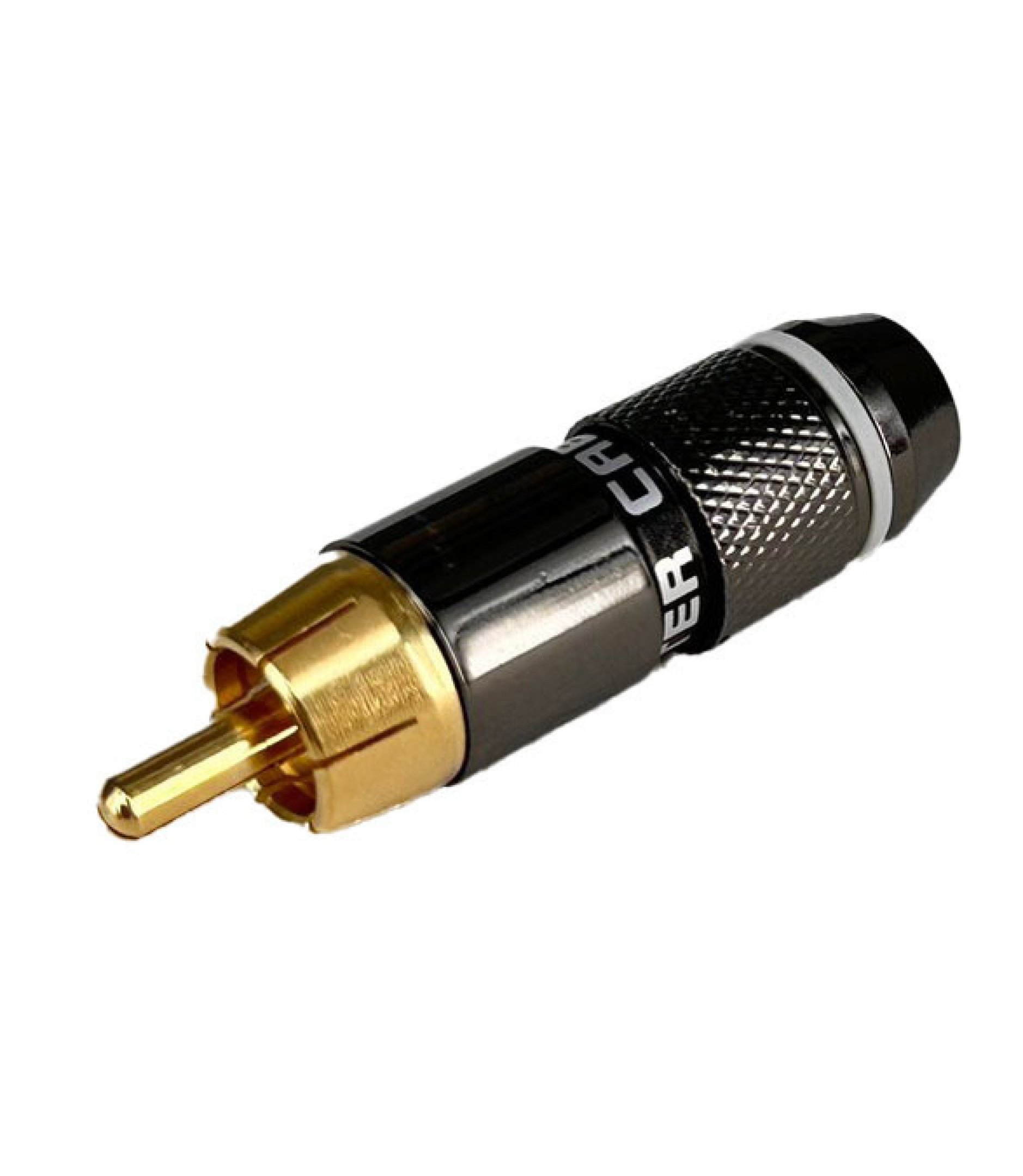 RCA Male Plug Connector Pearl Nickel Plated Black