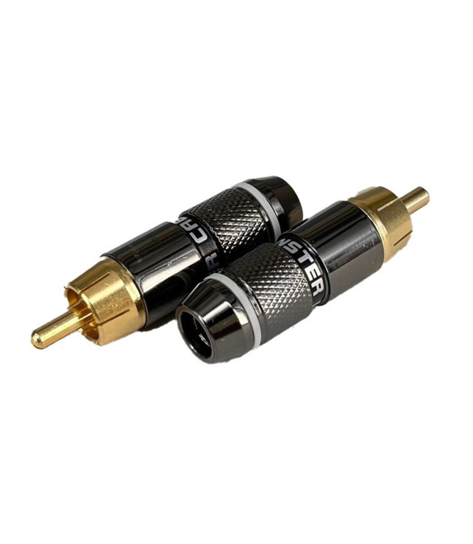 RCA Male Plug Connector Pearl Nickel Plated Black