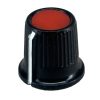Black body Red Top Knob 16x15mm Shaft 6.4mm