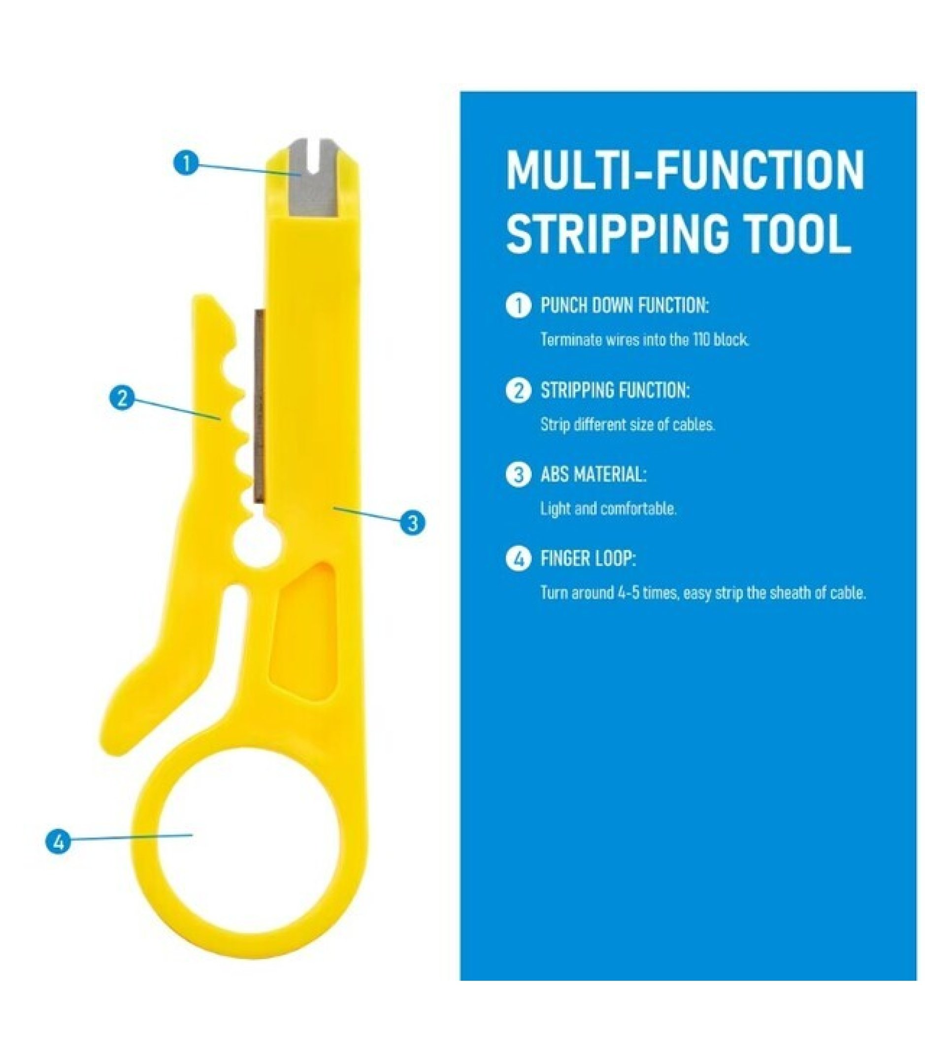 Blue color Wire Stripper Crimping Pliers Tool