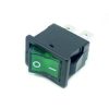 Electronic component image of DPST Rocker Switch with Lamp Green ON/OFF 6A 250VAC for panel mount applications.