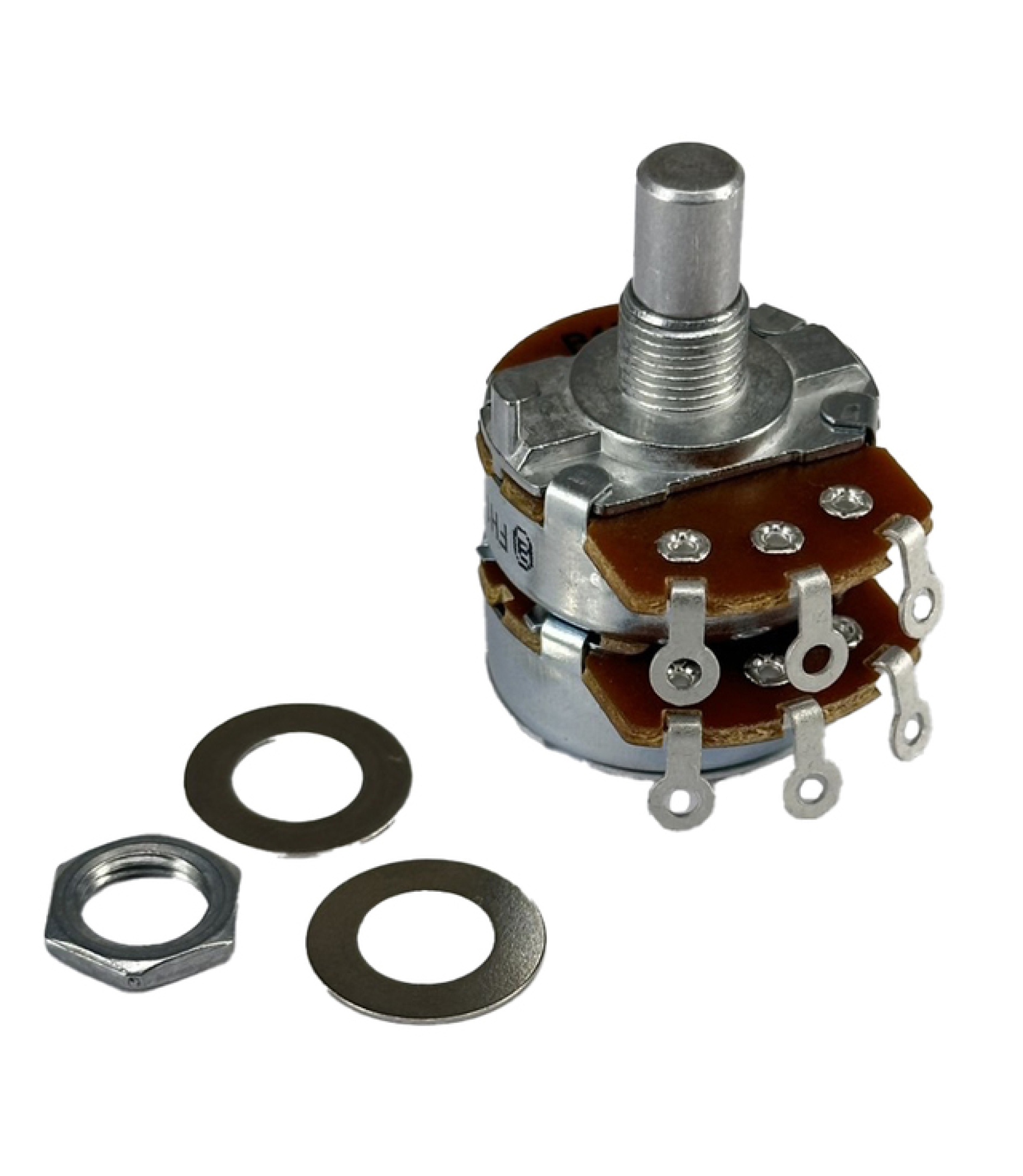 dual6P_1.jpg 100K OHM Linear Dual Taper Potentiometer Solder lug Round Shaft