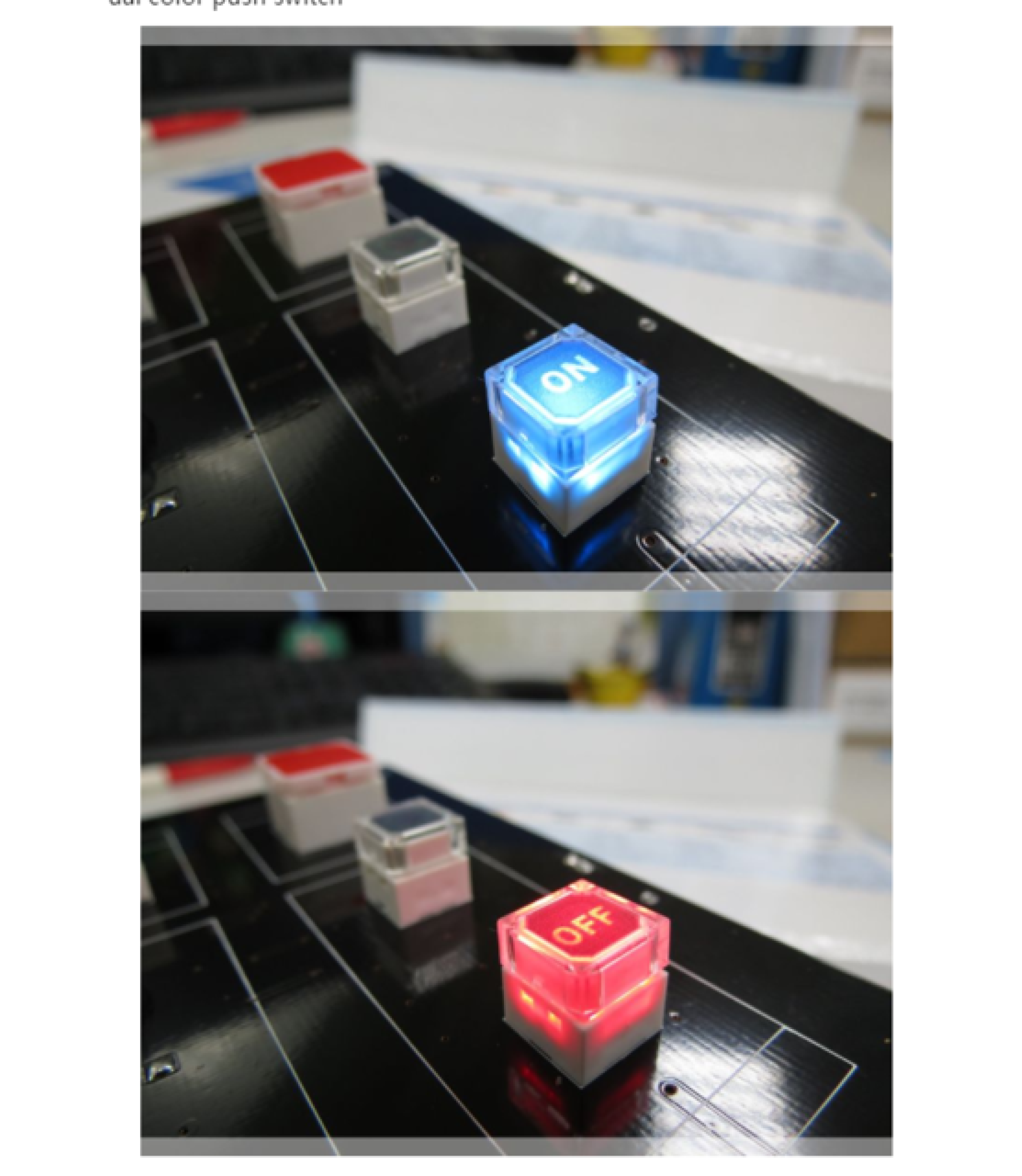 illuminated Tact Switch LED Blue and Red Color With ON-Off Text