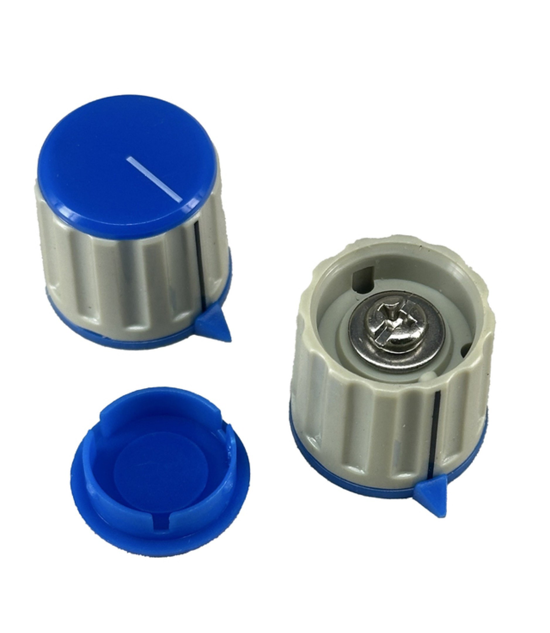 Amplifier Gray Knob Blue top 25X20mm shaft hole 6.4mm