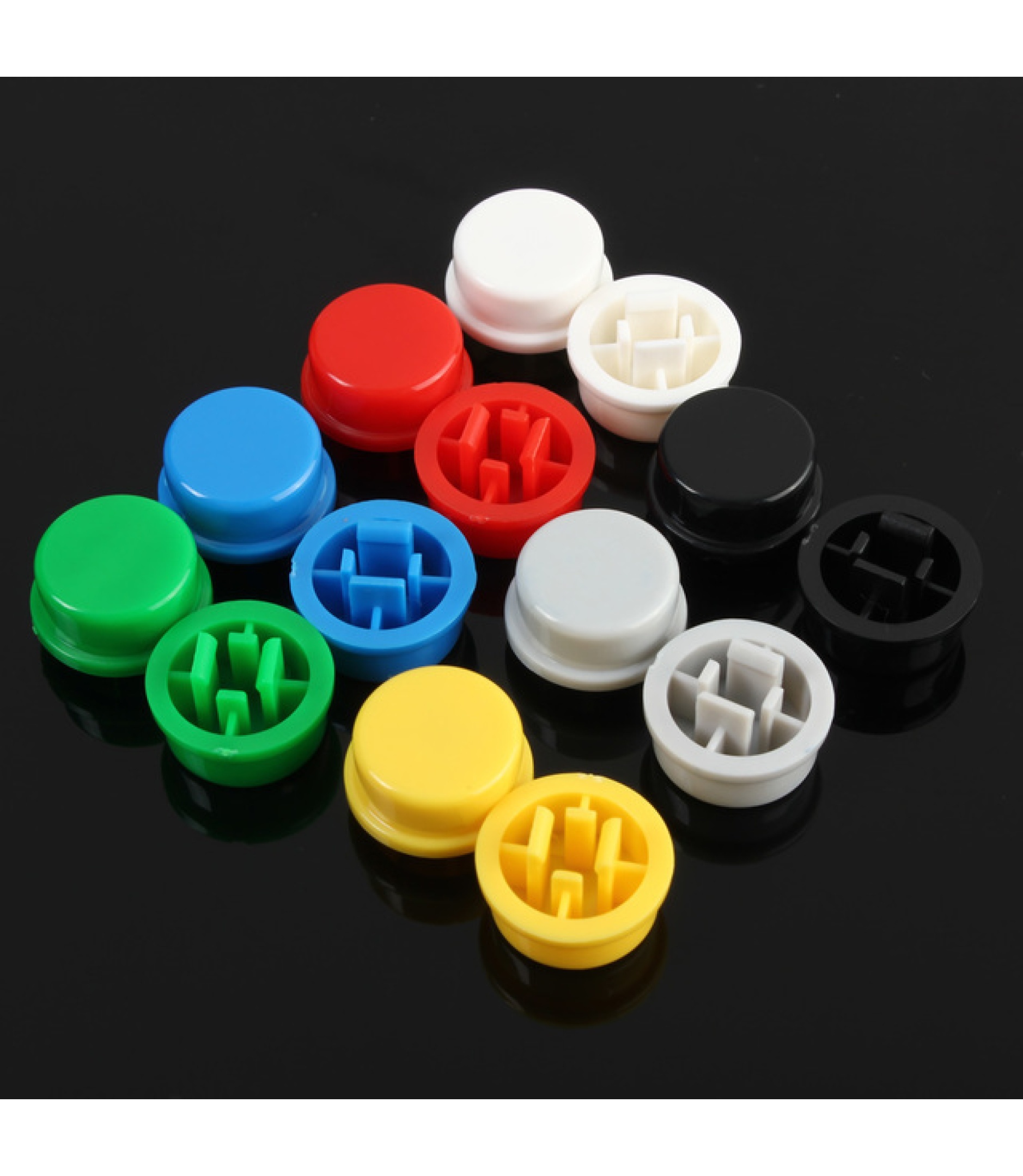 Round Tactile Push Button Cap Green Color