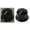 MXR Style Fluted Black Knob 25x15mm Shaft 6x18T with Shiny line