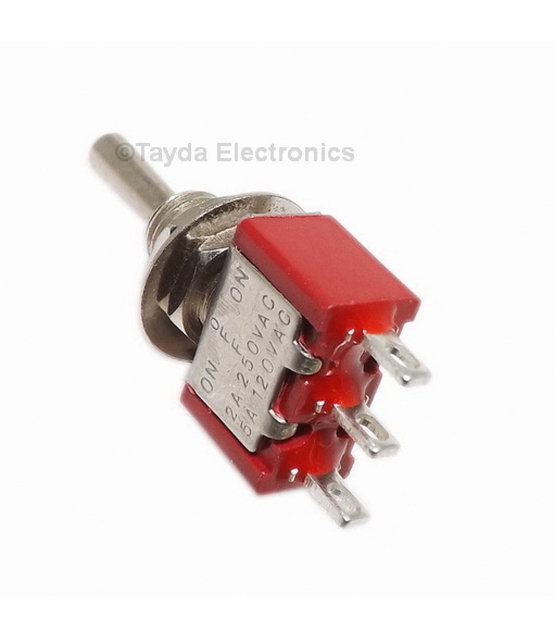 Electronic component image of Mini Toggle Momentary Switch SPDT (ON)-OFF-(ON) for circuit design.